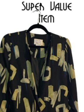 KAMO DESIGN Abstract Print silk/wool/cotton Vintage  Jacket size 8